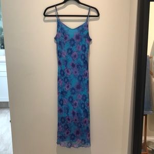 Floral print dress.  Shawl sold separately.